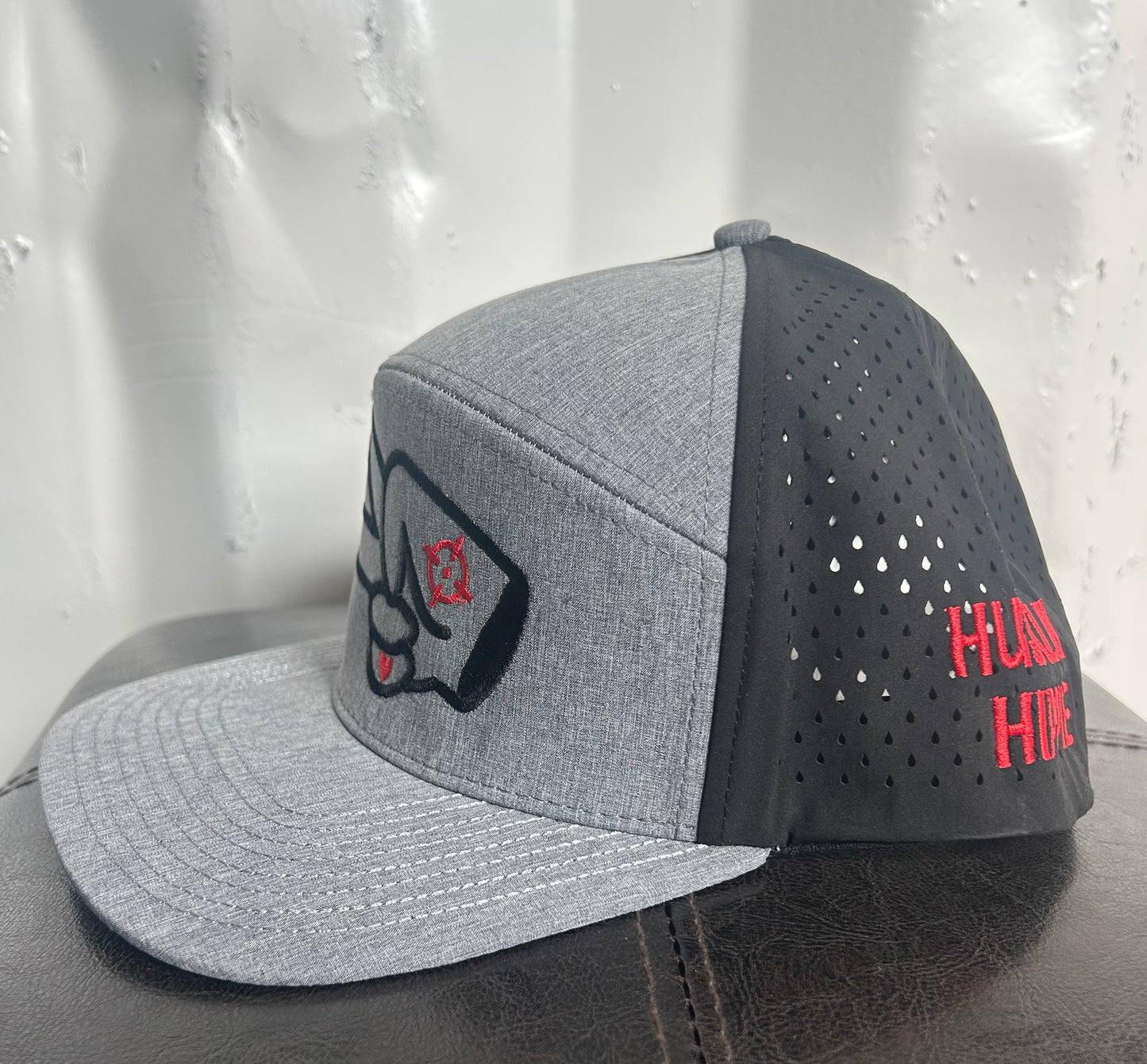 PL Series Hydro Cap- HEATHER GRAY/BLACK- BLACK LOGO w/ BOLD style