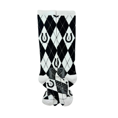 Lucky Argyle Blk/White Performance Boot Socks