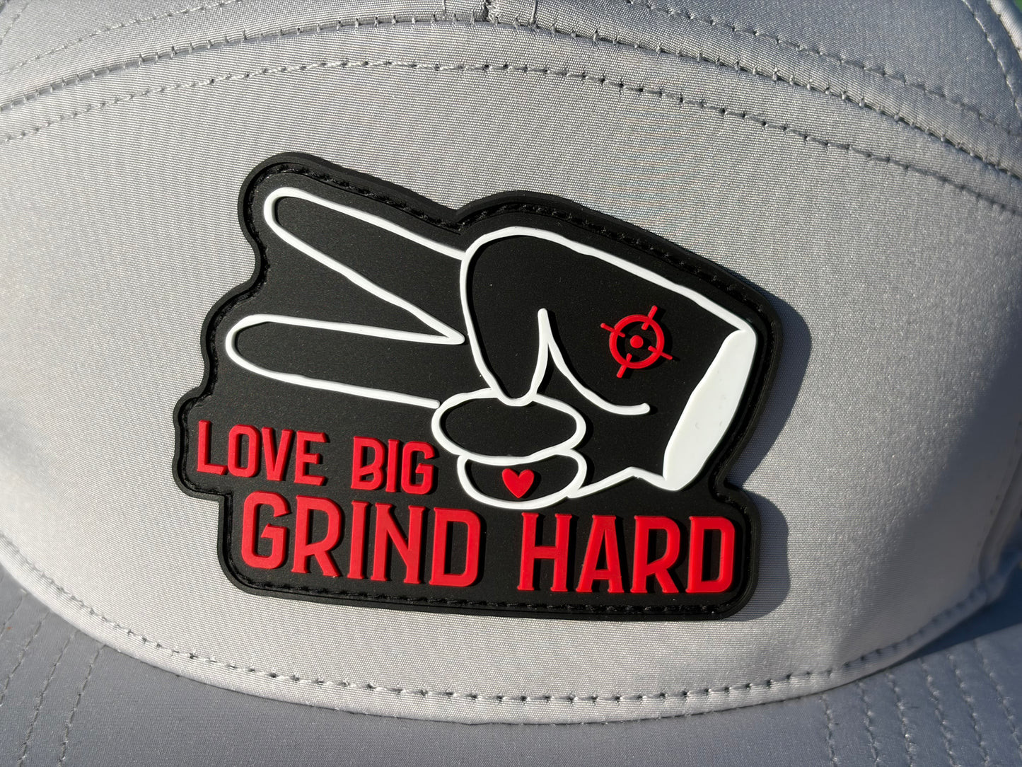 PL Series Hydro Snapback- LIGHT GRAY- RUBBER LOGO w/LOVE BIG GRIND HARD
