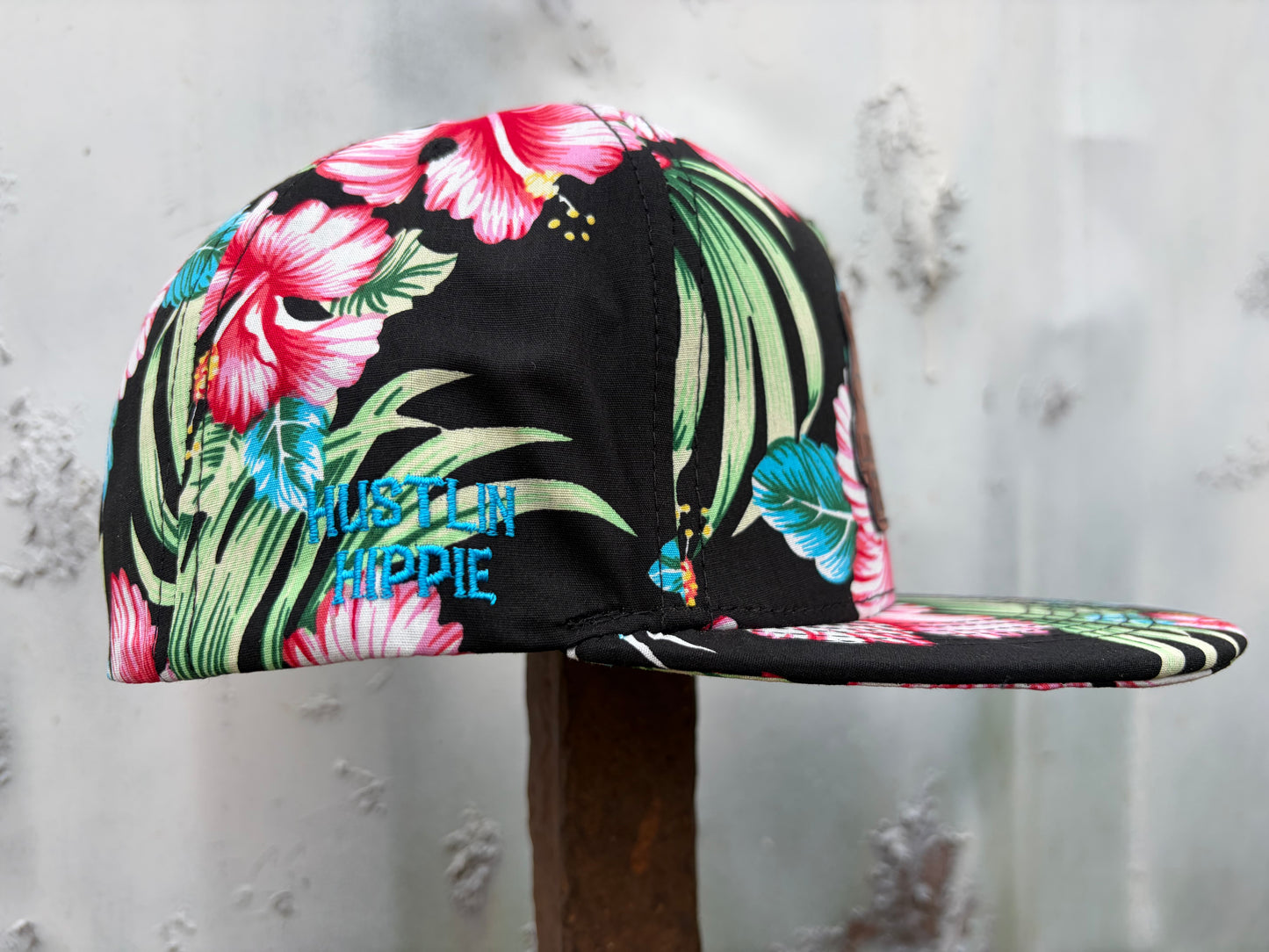 PL Series 5 Panel Snapback Hat- FLORAL- “Love Big, Grind Hard” Patch