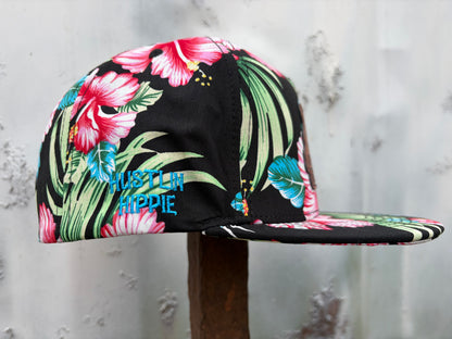 PL Series 5 Panel Snapback Hat- FLORAL- “Love Big, Grind Hard” Patch