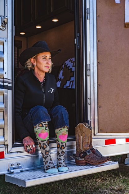 Lucky Leopard Diva Performance Boot Socks