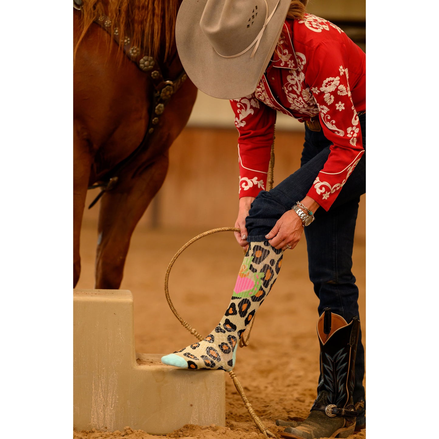 Lucky Leopard Diva Performance Boot Socks