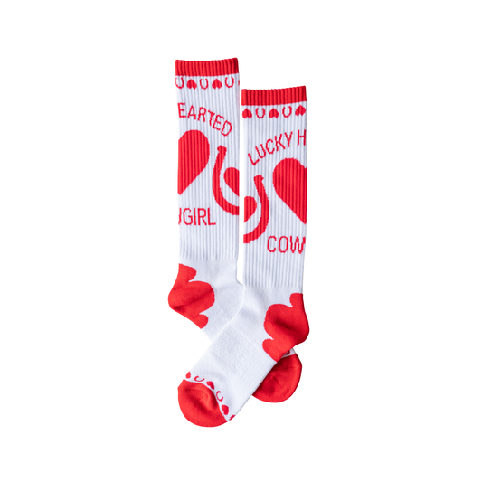 Lucky Hearted Love Performance Boot Socks